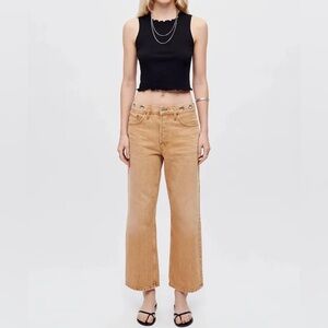 Re/Done Loose Crop Dessert Sand Jeans Size 29 NWT $345